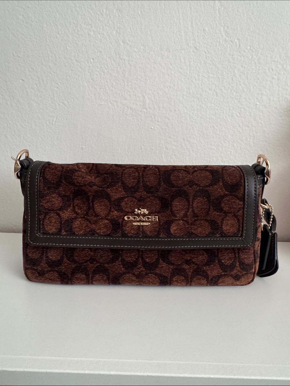Coach Etta Small Flap Shoulder Bag In Signature Chenille